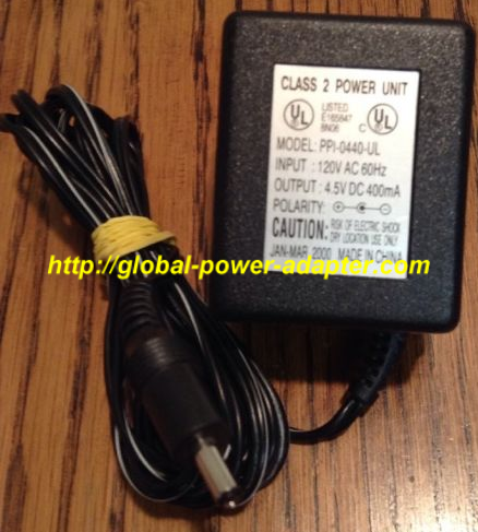 New PPI-0440-UL AC Adapter 4.5V DC 400mA PPI0440UL